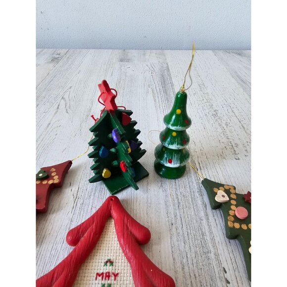 Vintage wooden‎ tree Xmas ornament lot trees - Picture 5 of 7